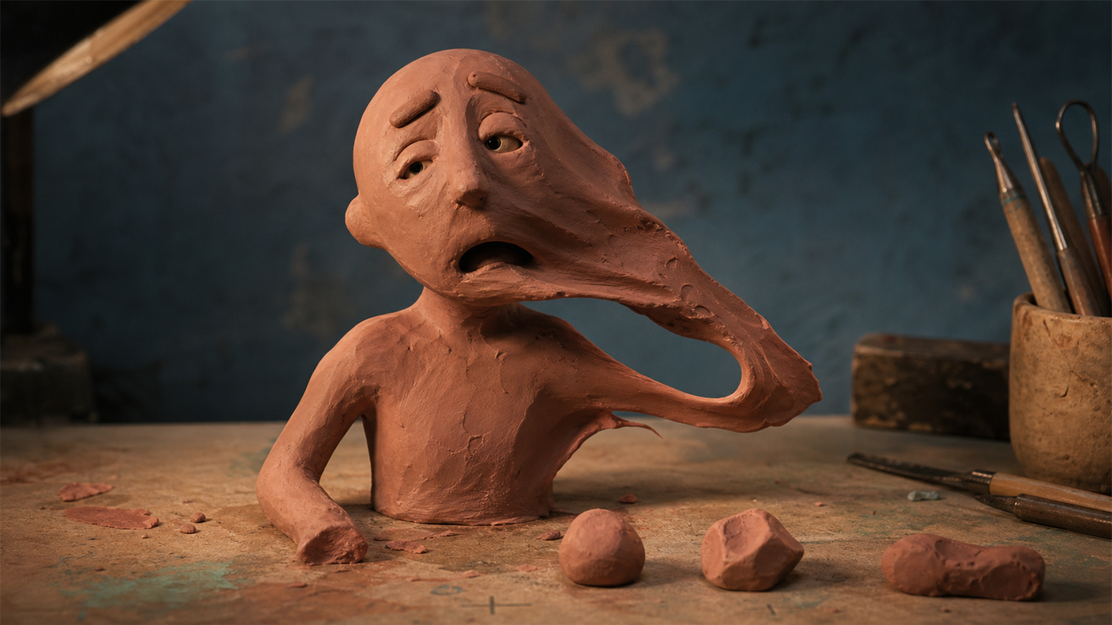 クレイアニメ（clay animation）の非写実技法サンプル画像