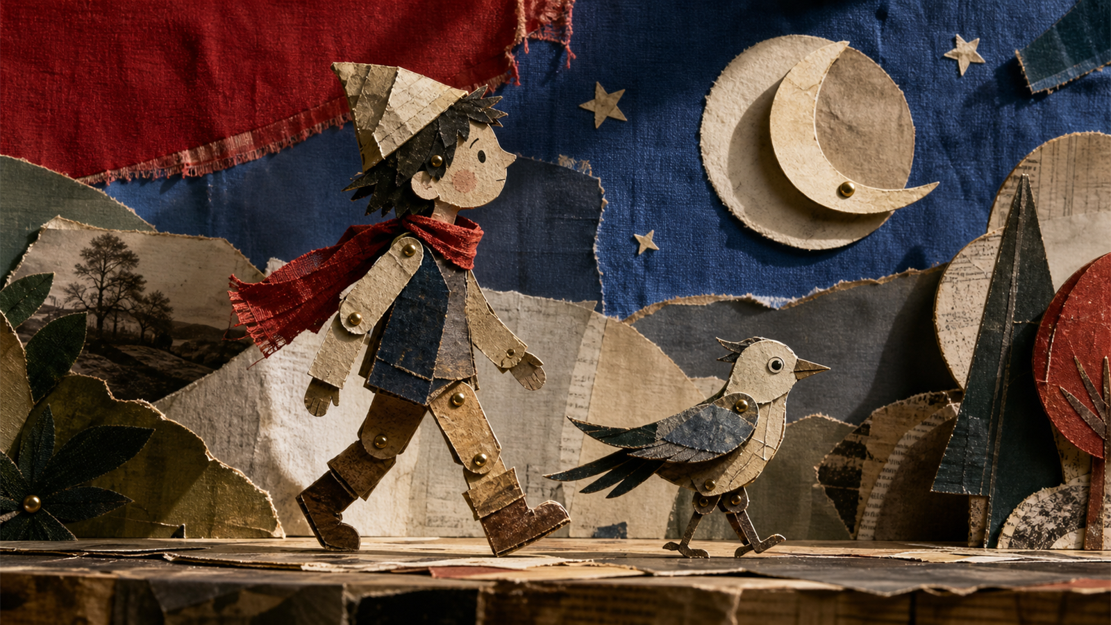 カットアウト・アニメ（cutout animation）の非写実技法サンプル画像