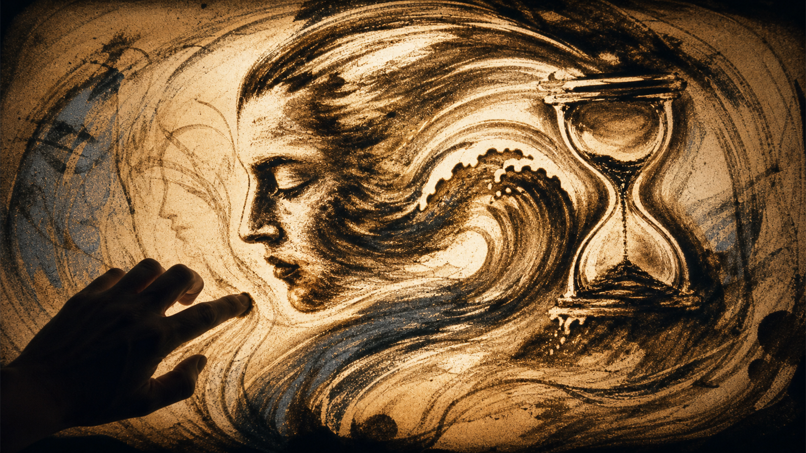 サンド・アニメ（sand animation）の非写実技法サンプル画像