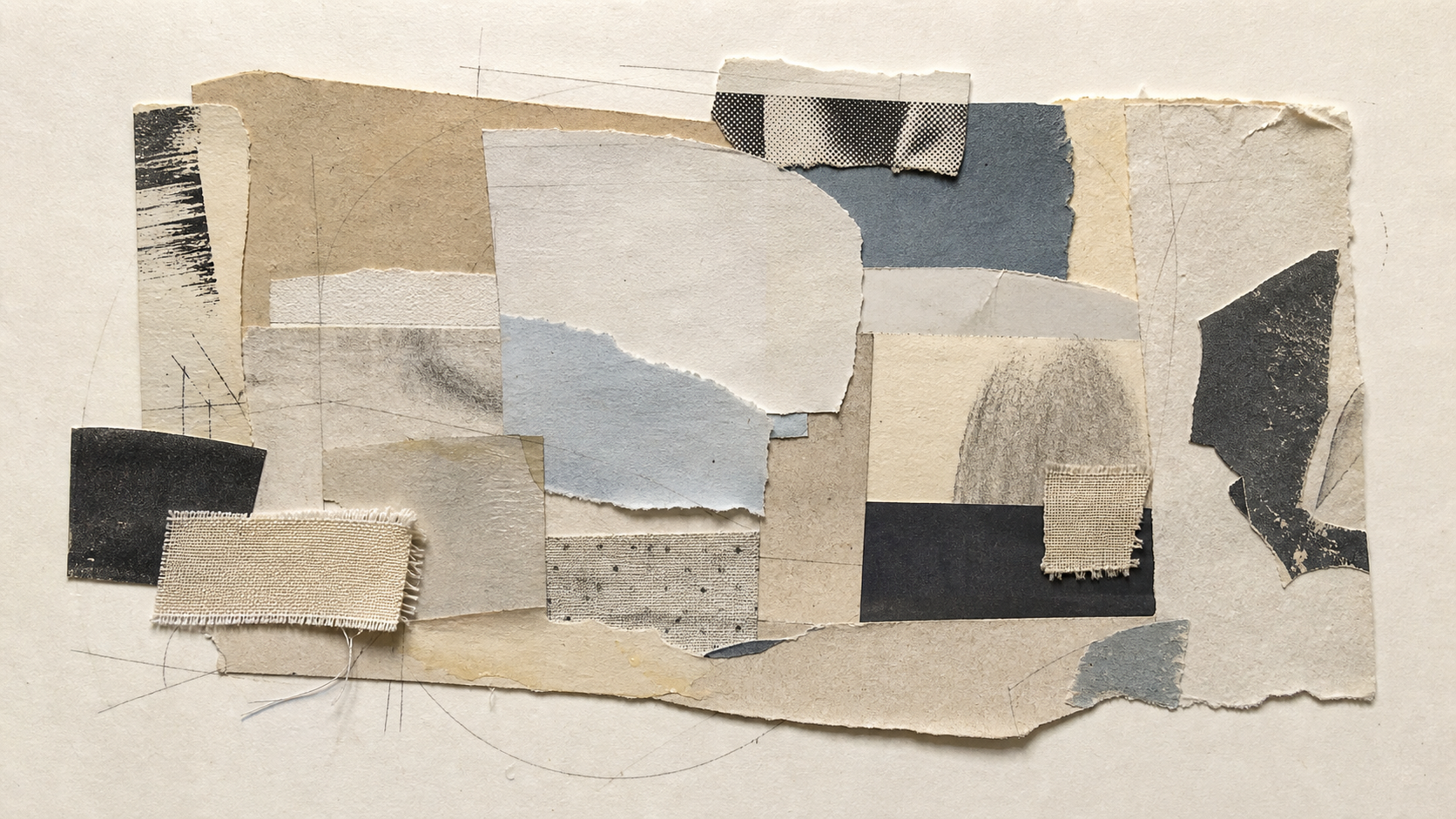 コラージュ / パピエ・コレ（collage, papier colle）の非写実技法サンプル画像