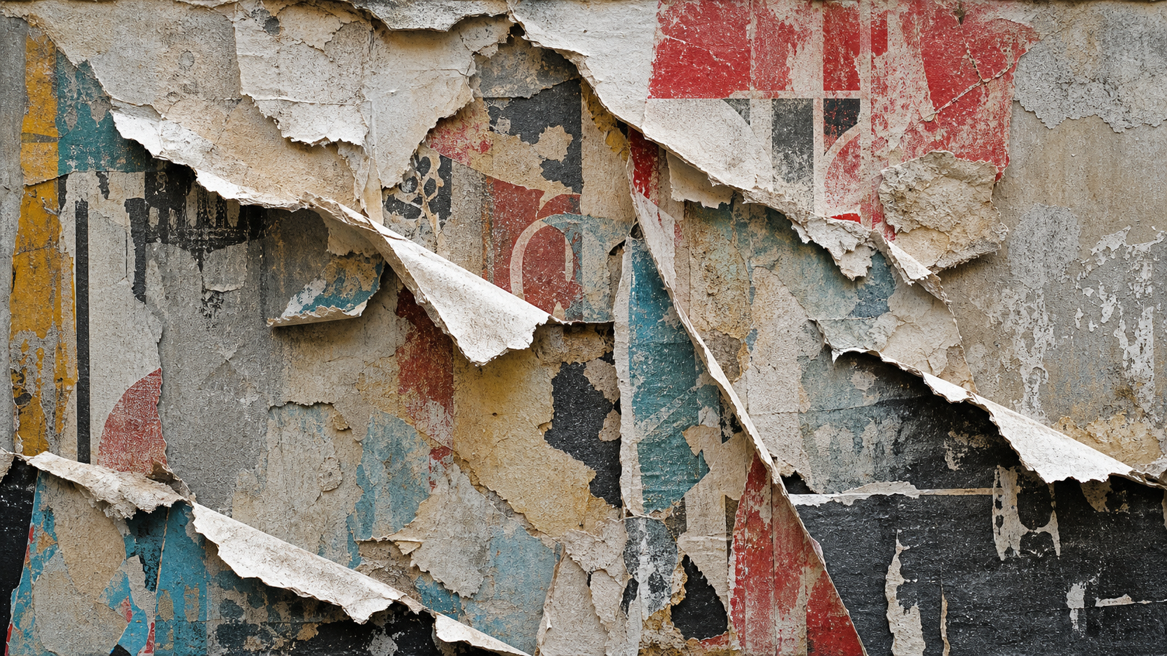 デコラージュ（decollage）の非写実技法サンプル画像