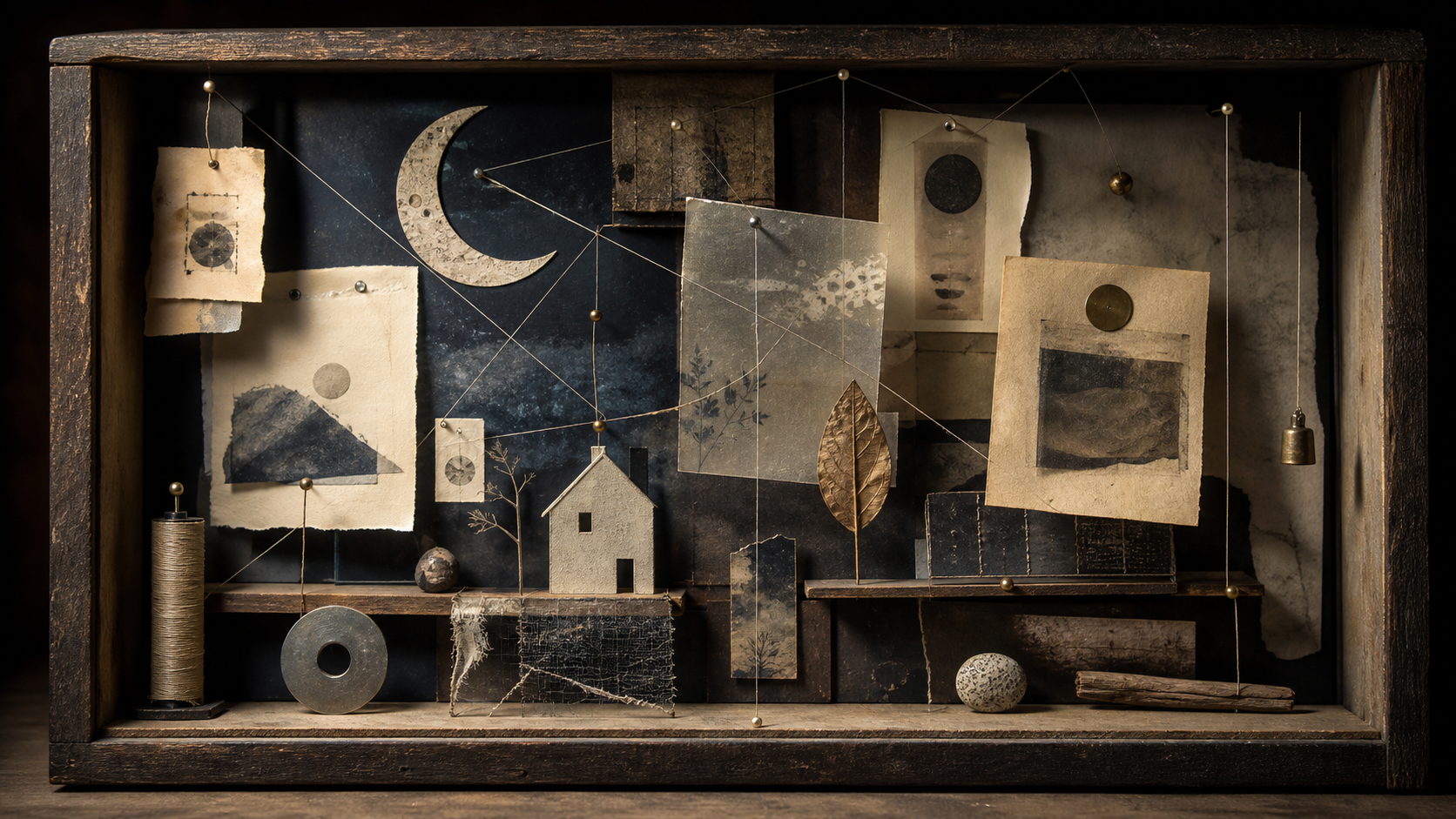 シャドーボックス（shadow box）の非写実技法サンプル画像