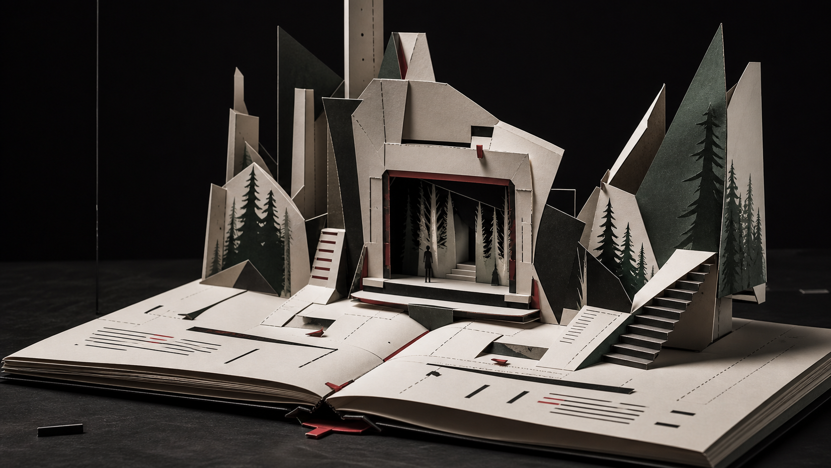 ポップアップブック（pop-up book）の非写実技法サンプル画像