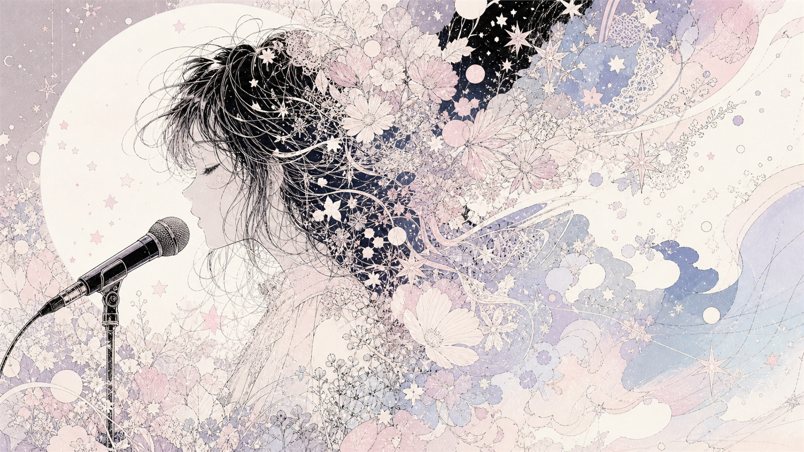 少女漫画装飾（shojo manga ornament）の非写実技法サンプル画像