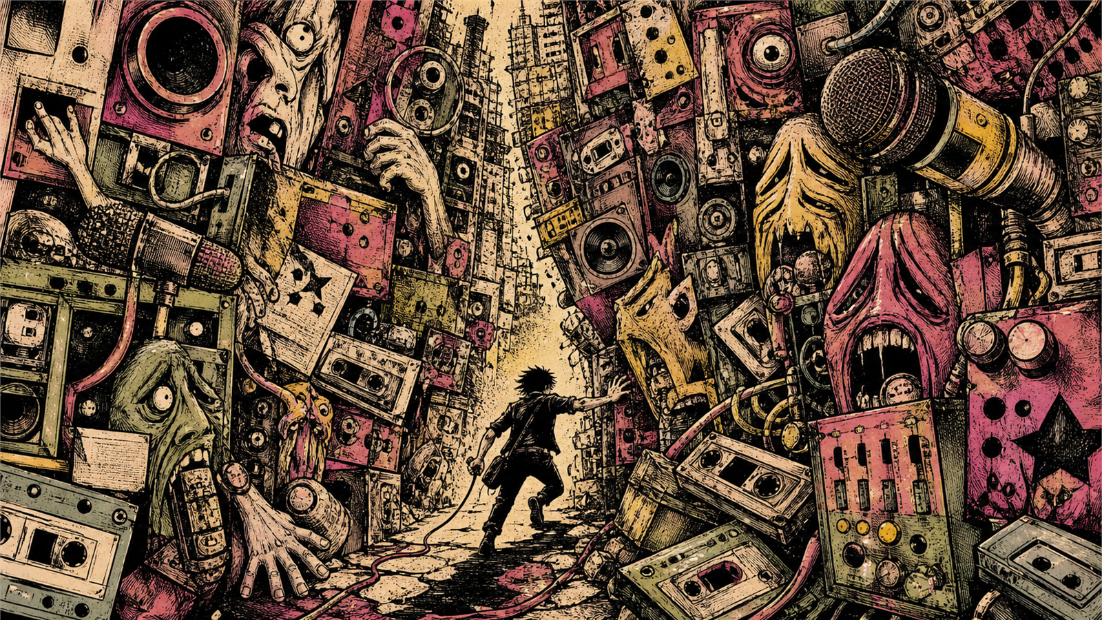 アンダーグラウンドコミックス（underground comix）の非写実技法サンプル画像