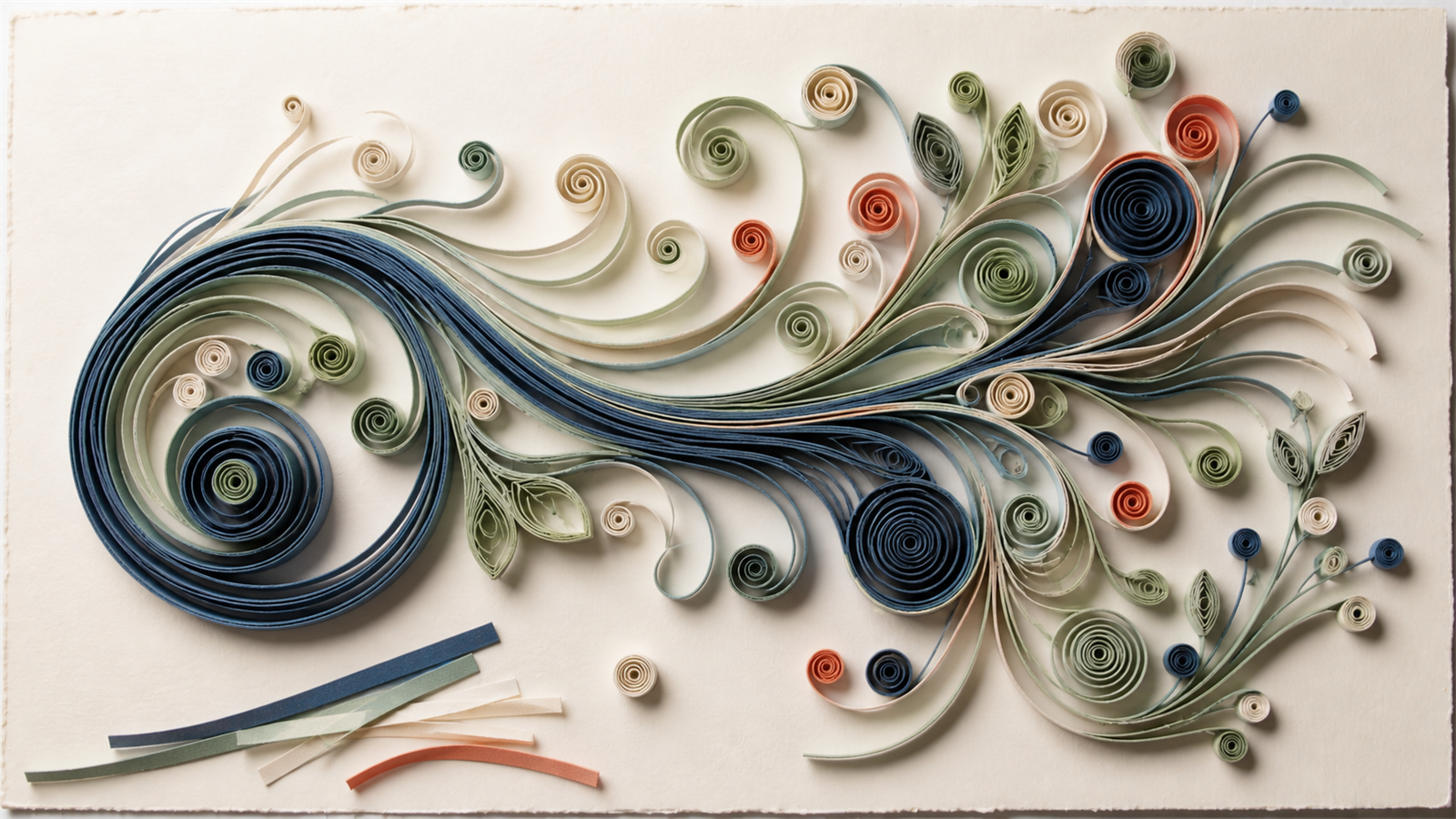 ペーパークイリング（paper quilling）の非写実技法サンプル画像