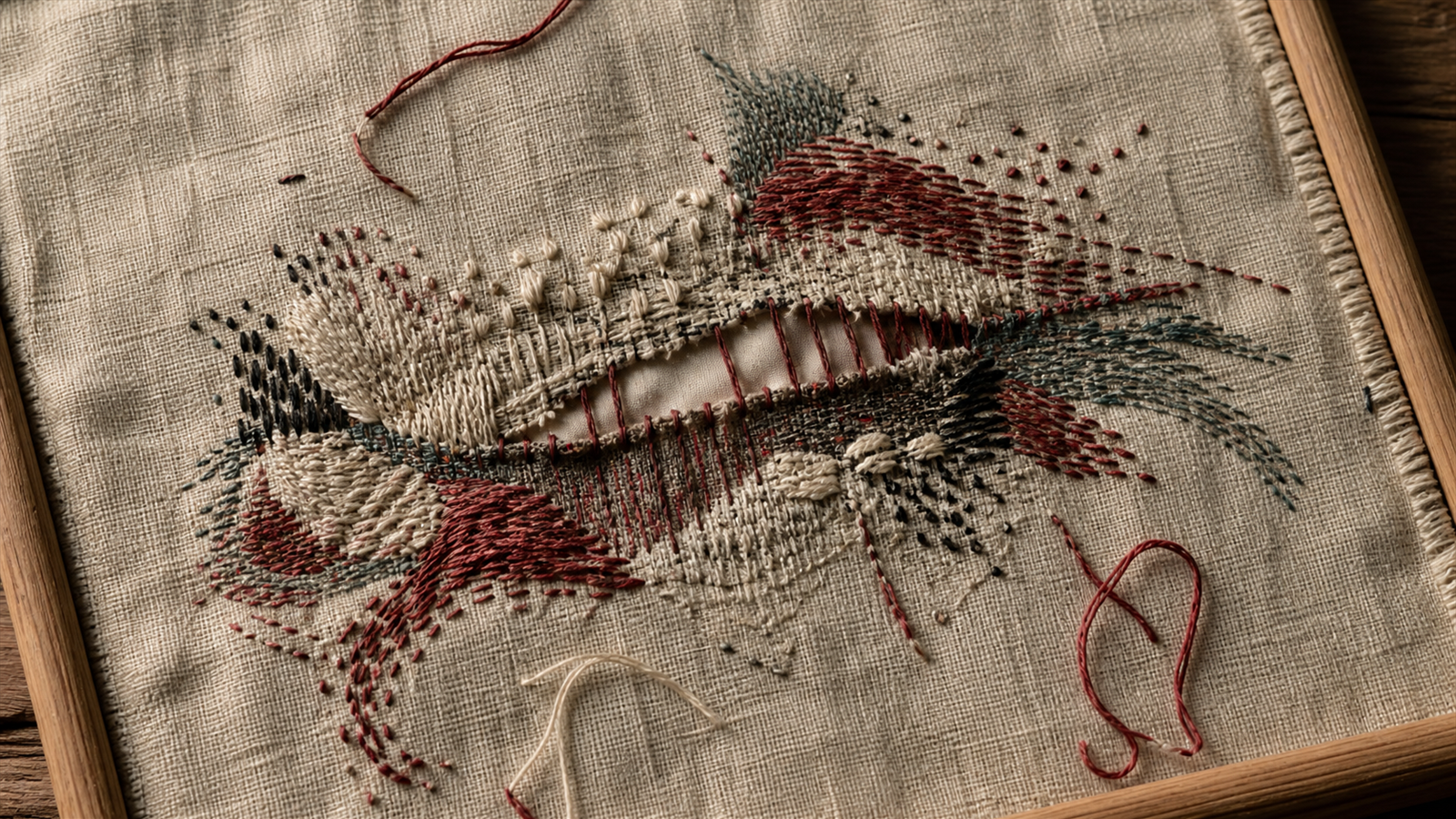 刺繍（embroidery）の非写実技法サンプル画像