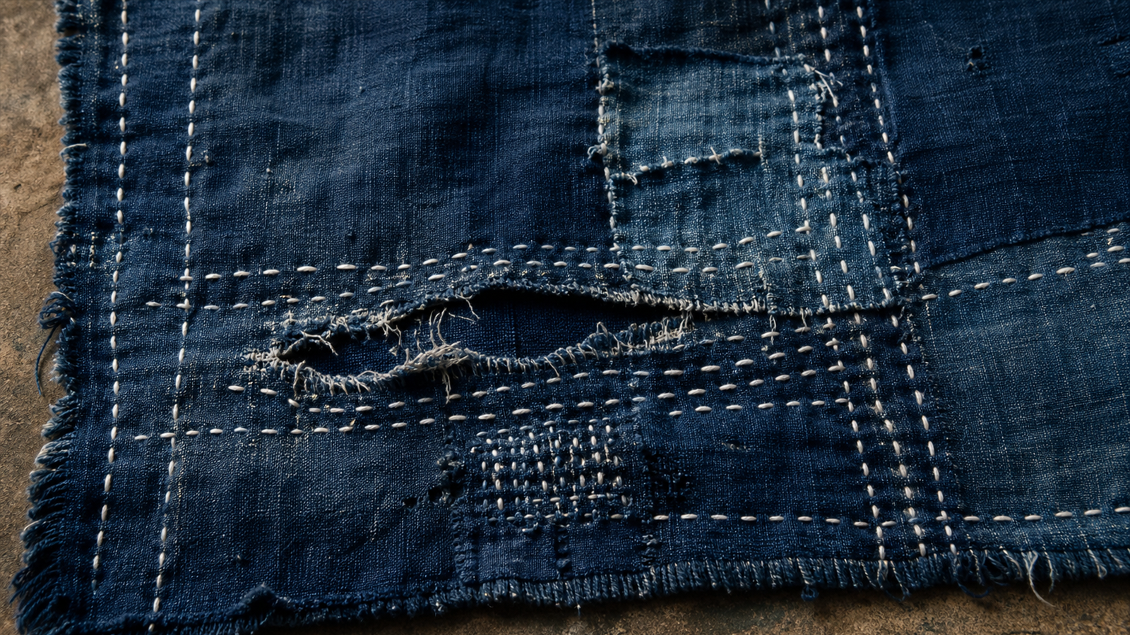 刺し子（sashiko）の非写実技法サンプル画像