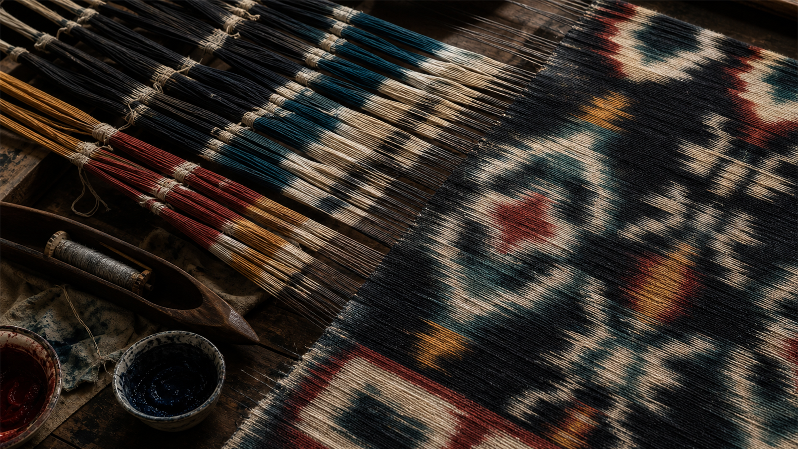 絣 / Ikat（kasuri, ikat）の非写実技法サンプル画像