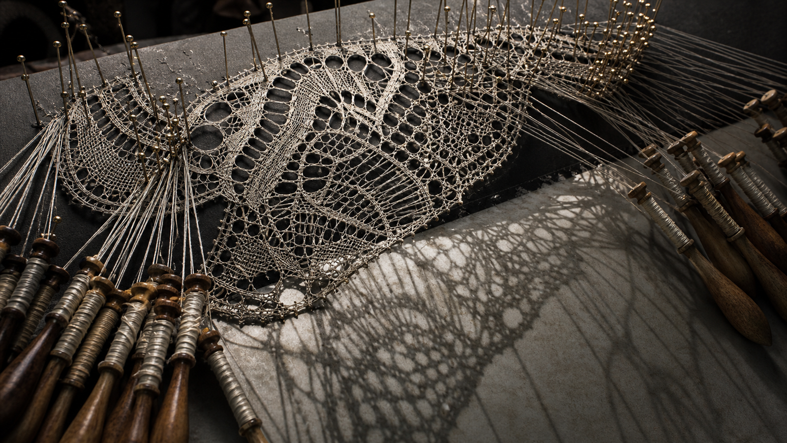 レース（bobbin lace）の非写実技法サンプル画像
