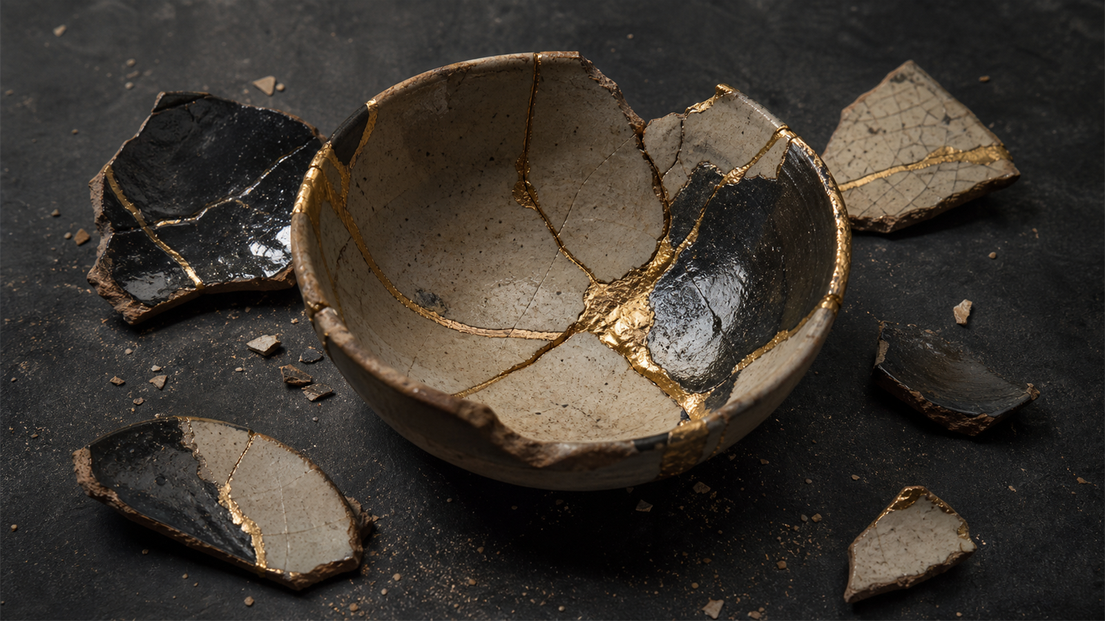 金継ぎ（kintsugi）の非写実技法サンプル画像