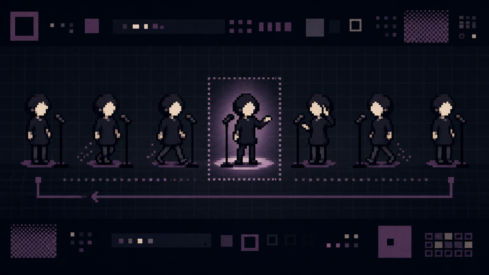 スプライトアニメ（sprite animation）の非写実技法サンプル画像