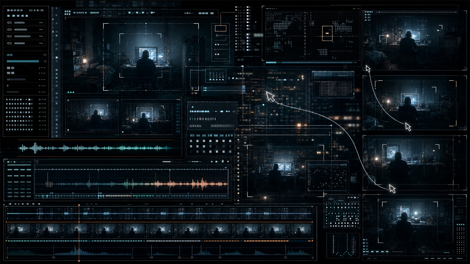 HUD / スクリーンライフ（interface visual language）の非写実技法サンプル画像
