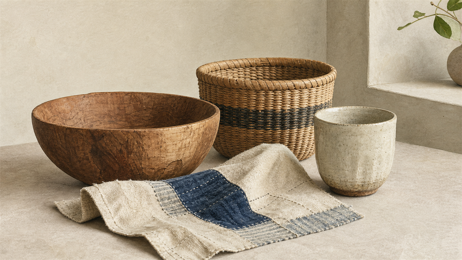 民芸 / 民藝（folk craft, mingei）の非写実技法サンプル画像