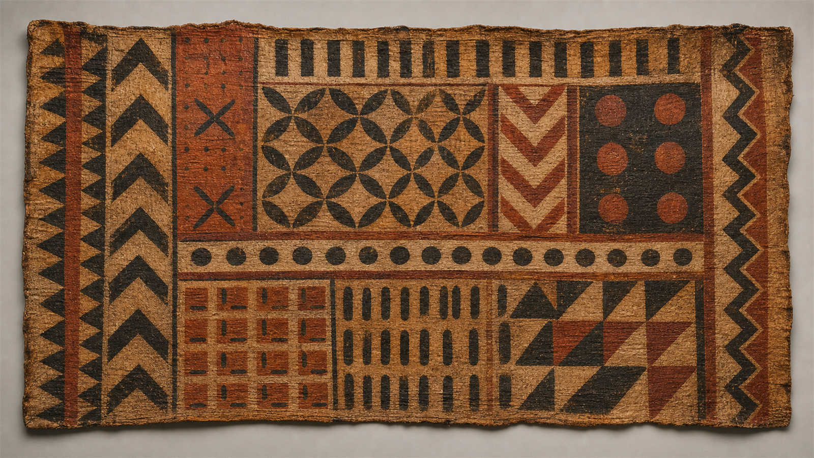 タパ / 樹皮布（tapa, barkcloth）の非写実技法サンプル画像