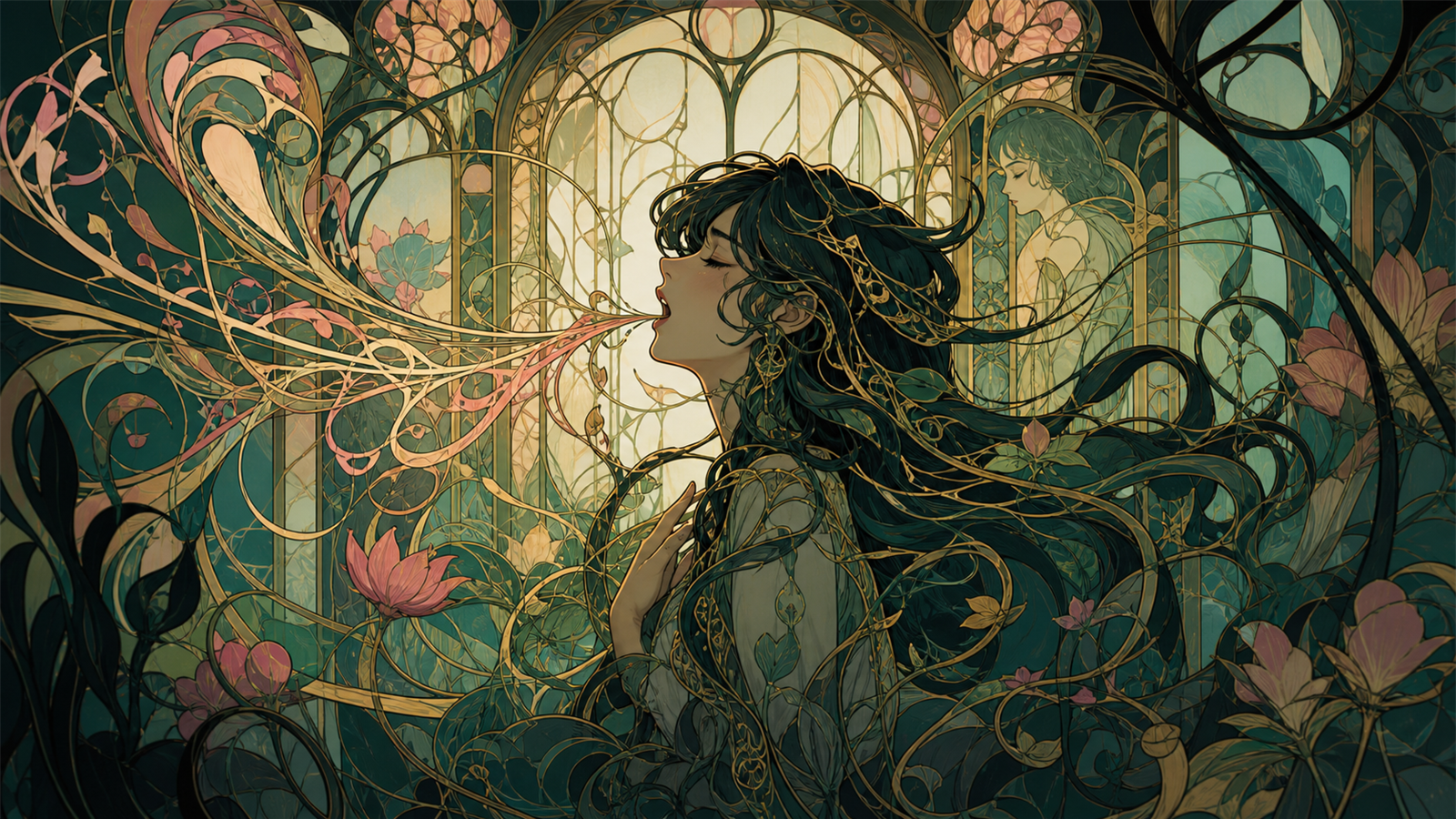 アール・ヌーヴォー（Art Nouveau）の非写実技法サンプル画像