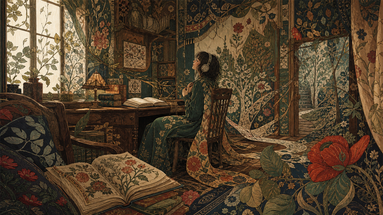 アーツ&クラフツ（Arts and Crafts）の非写実技法サンプル画像