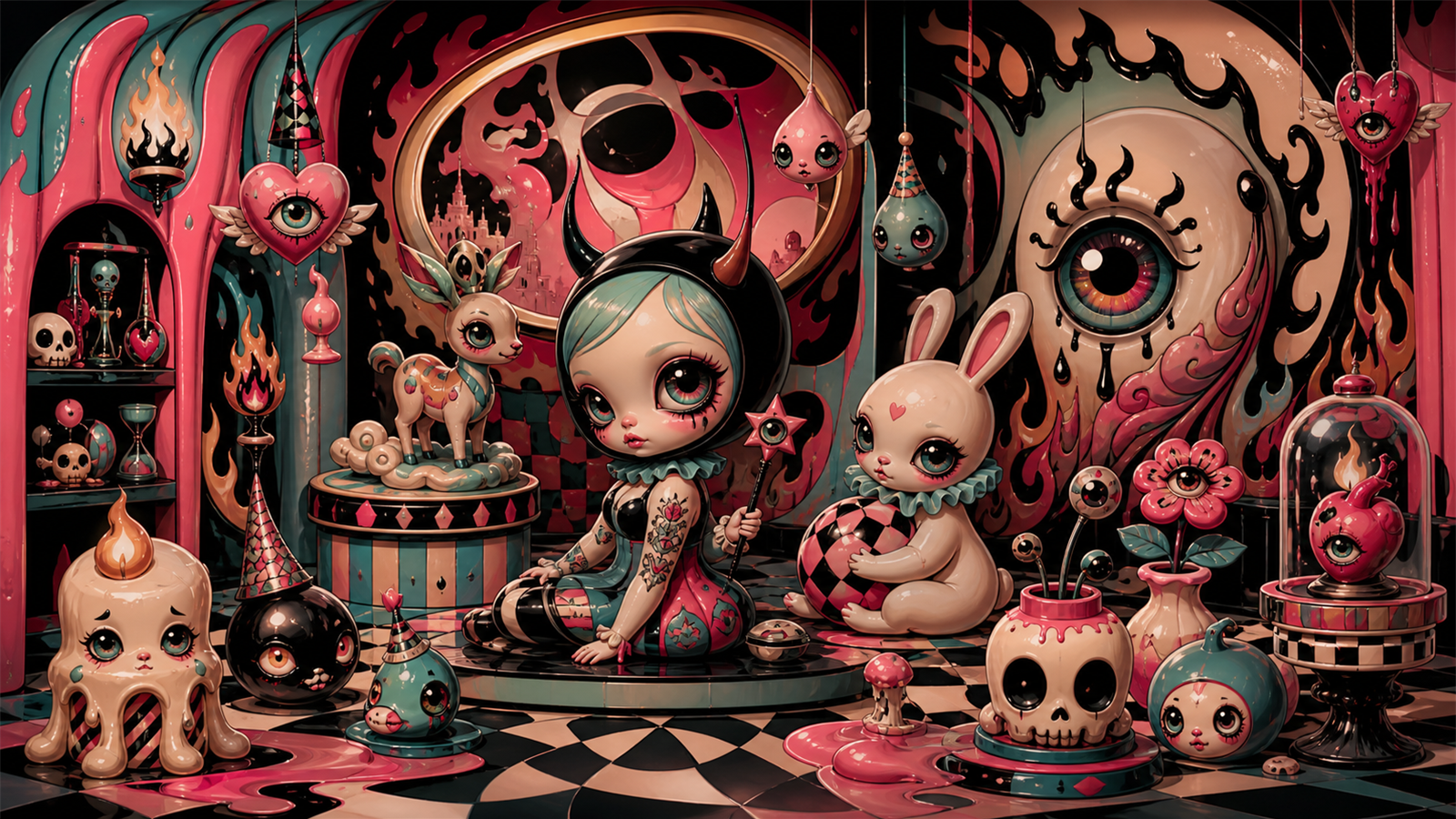 ローブロー / ポップシュルレアリスム（Lowbrow, Pop Surrealism）の非写実技法サンプル画像
