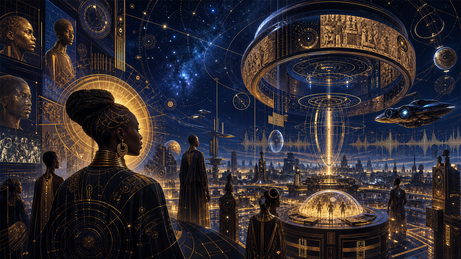 アフロフューチャリズム（Afrofuturism）の非写実技法サンプル画像