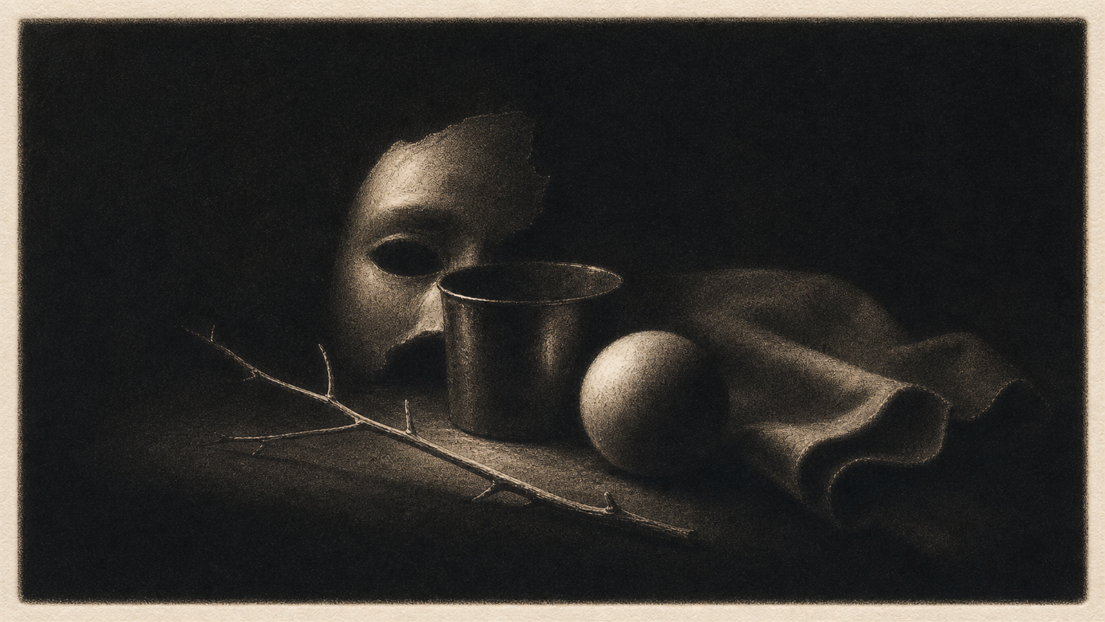 メゾチント（mezzotint）の非写実技法サンプル画像