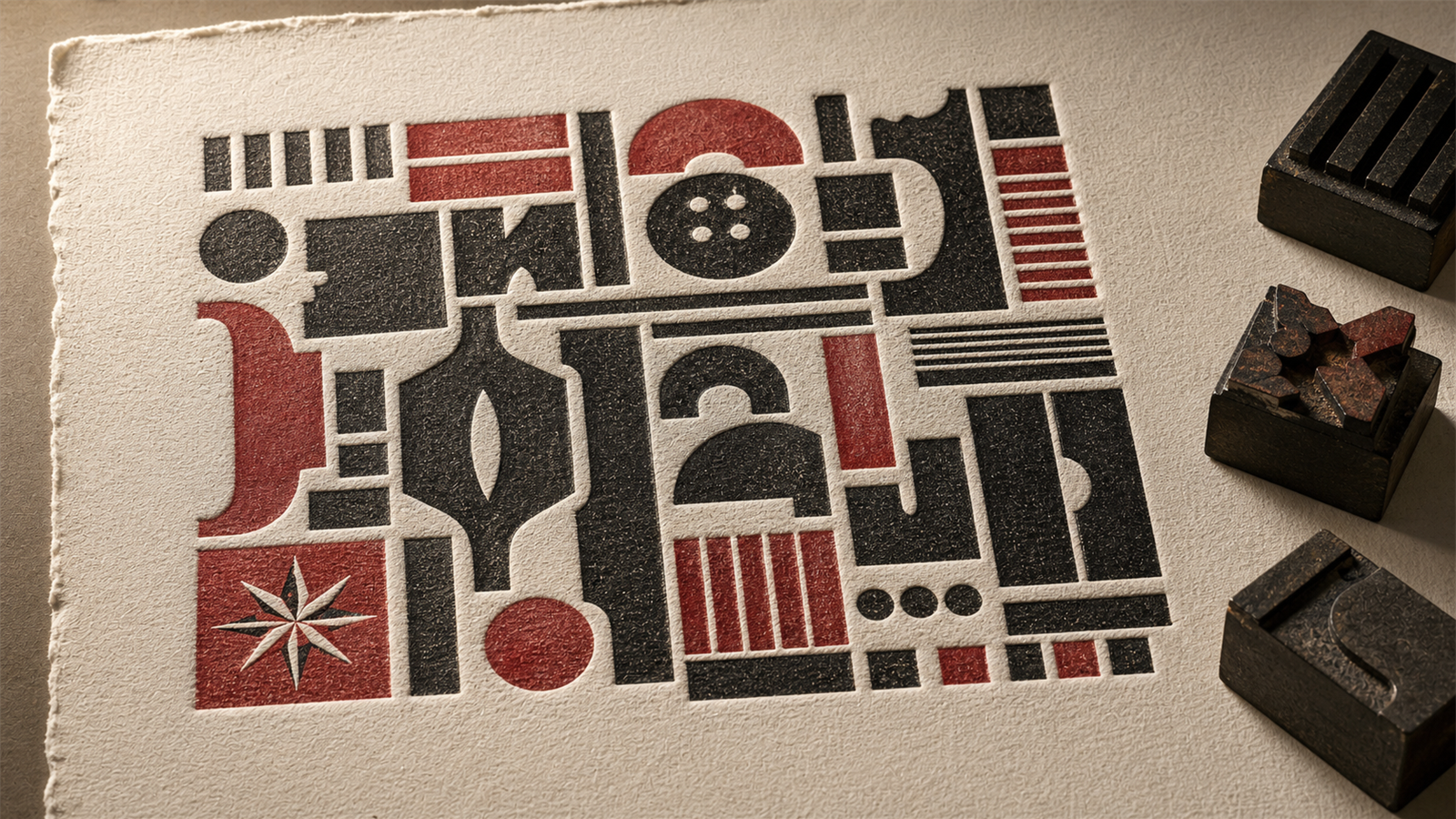活版 / レタープレス（letterpress）の非写実技法サンプル画像