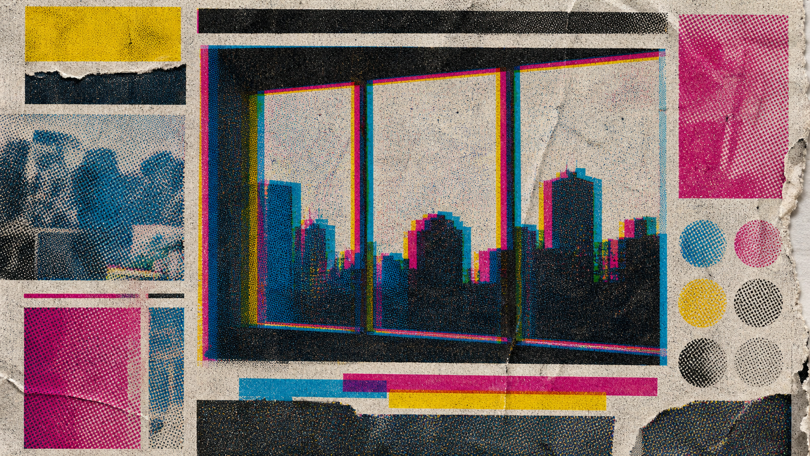 オフセットCMYK（offset misregistration）の非写実技法サンプル画像