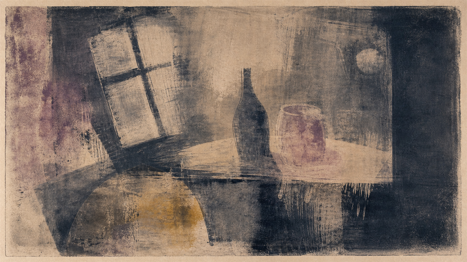 モノタイプ（monotype）の非写実技法サンプル画像