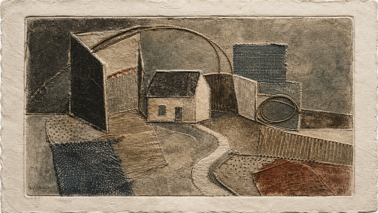 コラグラフ（collagraph）の非写実技法サンプル画像